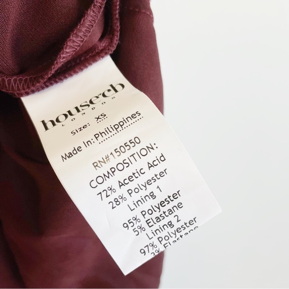 SIZE XS HOUSE OF CB REVA RAISIN SATIN BALCONY CORSET DRESS - Picture 6 of 8